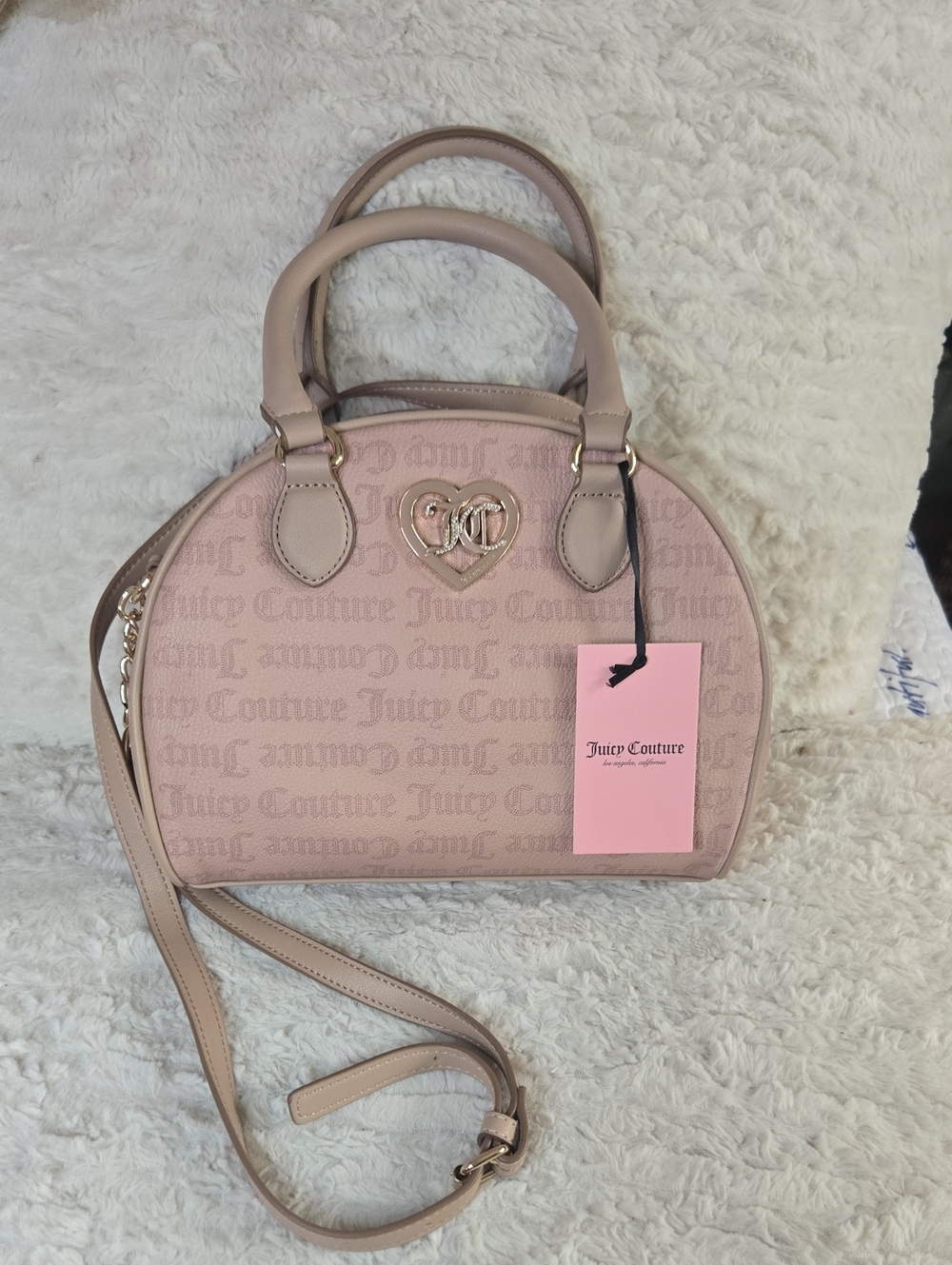 Juicy Couture Pink Dome Satchel with Heart Logo